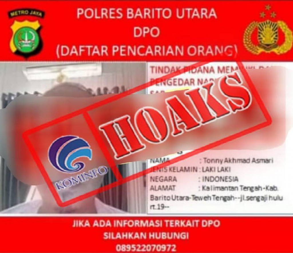 [HOAKS] Pamflet DPO Polres Barito Utara
